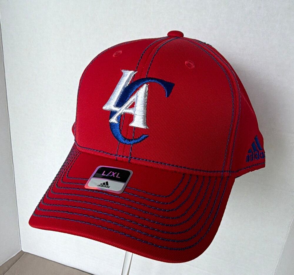 adidas Los Angeles Clippers NBA Structured Flex Hat Cap Red/Blue/White L/XL